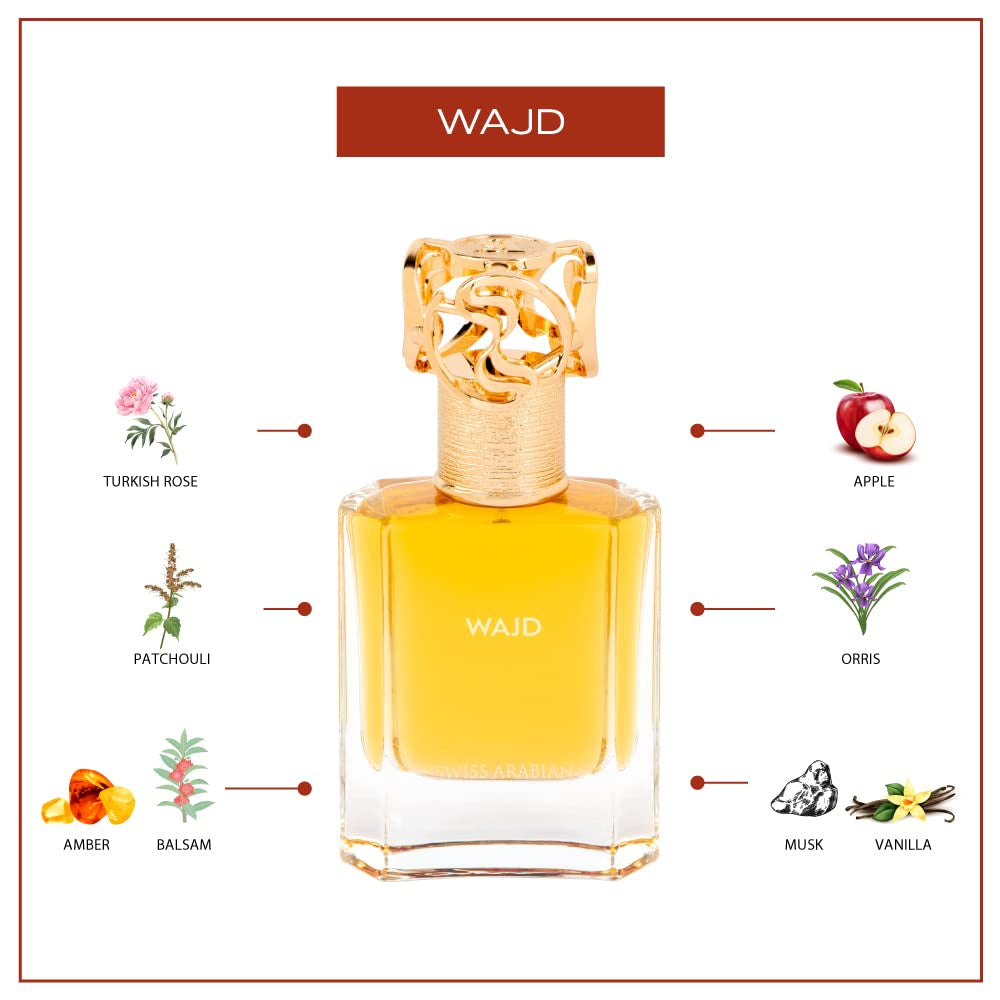 Wajd - Luxury Products from Dubai - Long Lasting, Addictive Personal EDP Spray Fragrance - Seductive Signature Aroma - 1.7 Oz